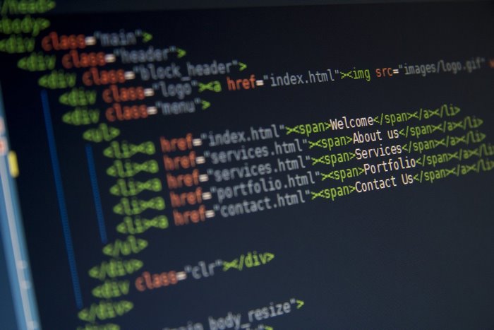 HTML code on a computer screen
