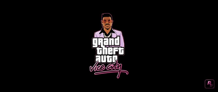 Grand Theft Auto Vice City logo with character