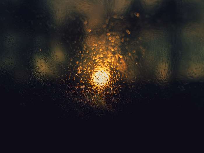 Sunlight through a wet window