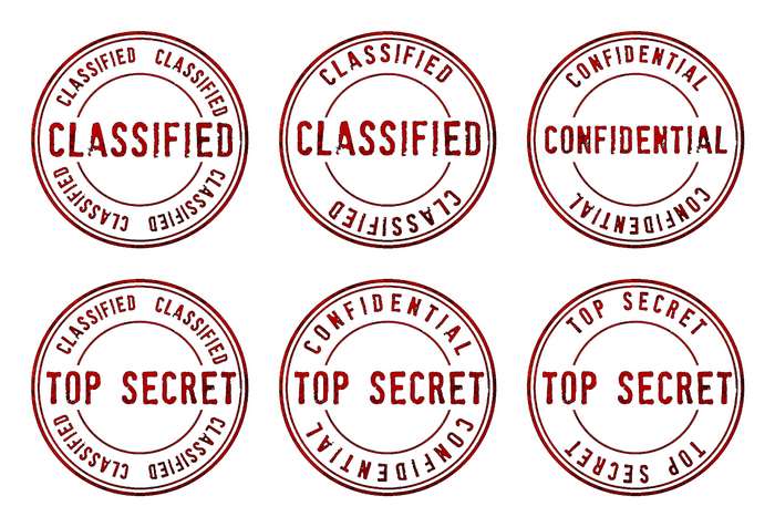 Classified Confidential Top Secret Stamps