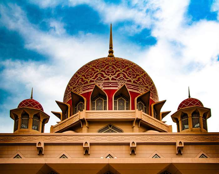 Putrajaya Mosque Dome with Blue Sky