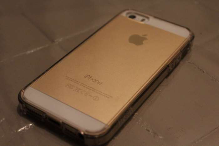 Gold Apple iPhone 5S in a clear case