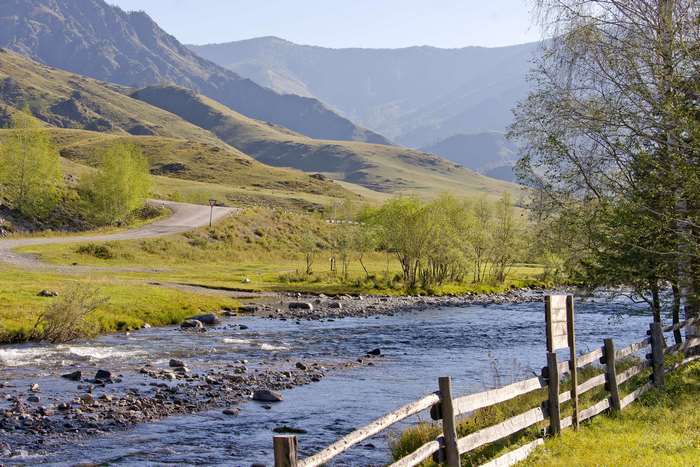 Mountain river landscape in Altai, Siberia, Russia