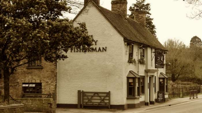 The Jolly Fisherman pub in a rural English village