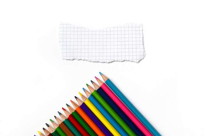 Colorful Pencils and Torn Graph Paper