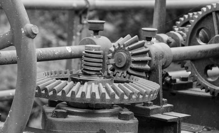Rusty mechanical gears and machinery