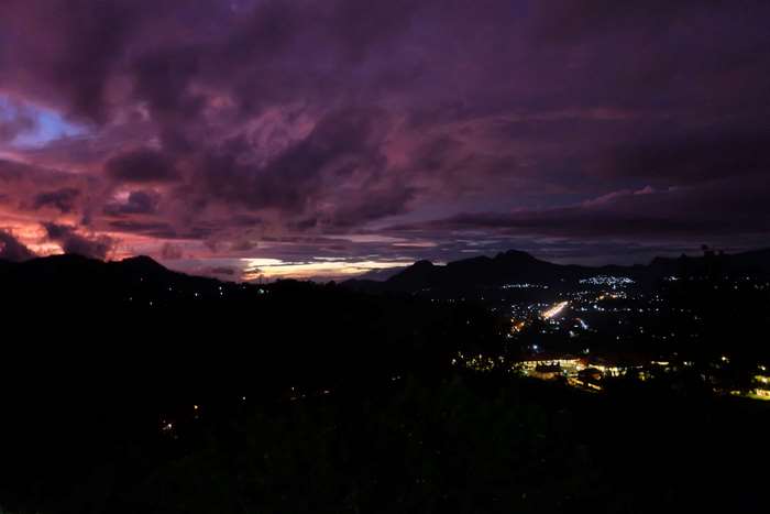 Kota Malang at Dusk with Purple Clouds