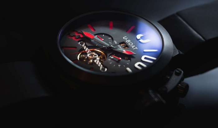 U-BOAT wristwatch close up 4K