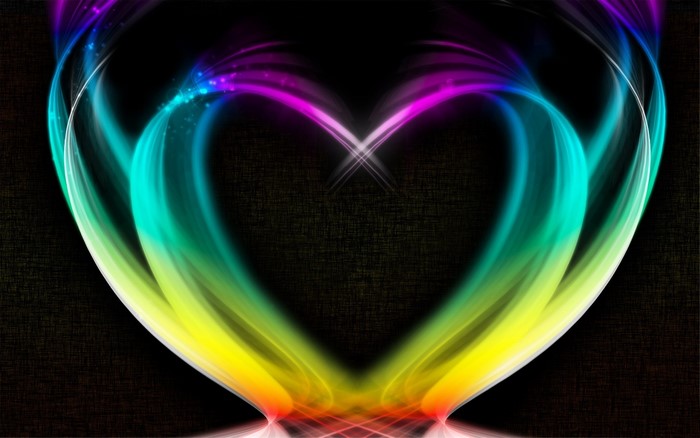Rainbow Heart Abstract Art