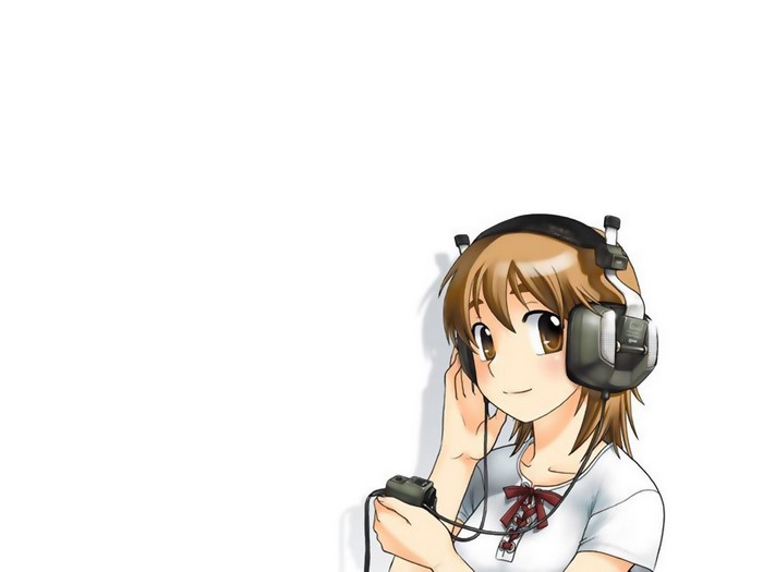 Girl with headphones listening to music