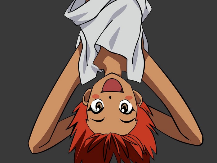 Ed from Cowboy Bebop upside down