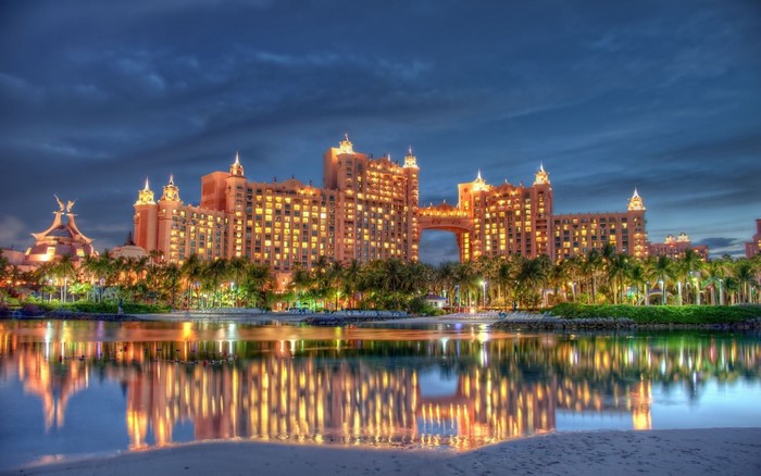Atlantis Hotel in Nassau, Bahamas at Dusk