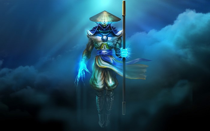 Raiden from Mortal Kombat with lightning