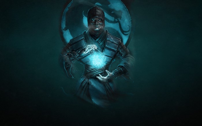 Sub-Zero from Mortal Kombat holding a blue energy ball