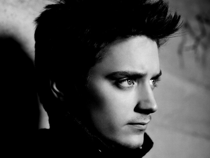 Elijah Wood in Black and White Profile