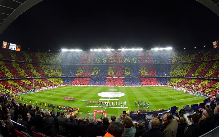 FC Barcelona fans at Camp Nou stadium