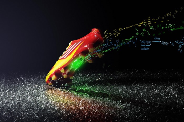 Soccer shoe with physics formulas