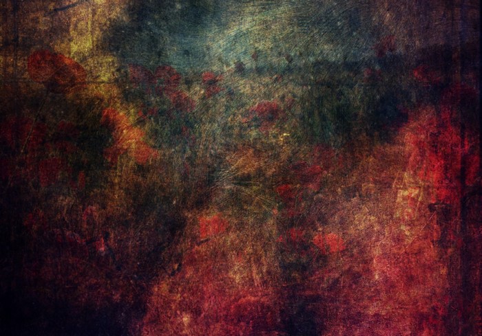 Dark textured background with red stains