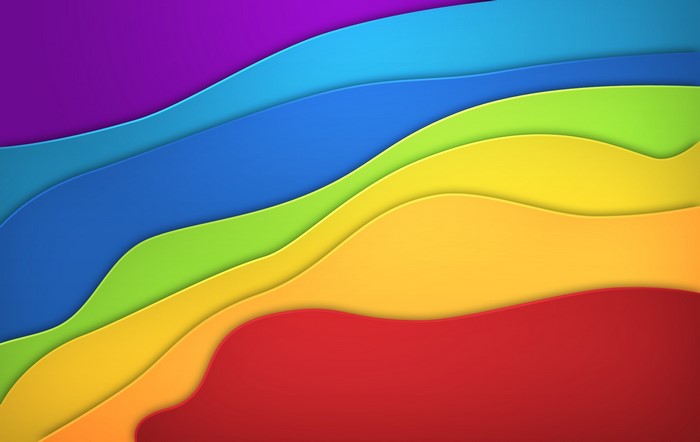Abstract rainbow colored wavy layers