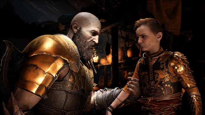 Kratos and Atreus from God of War 4K
