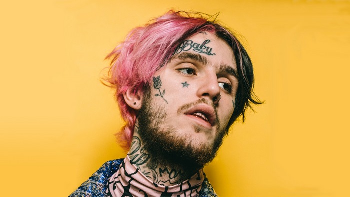Lil Peep with pink hair