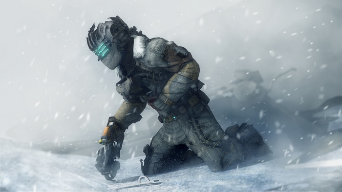 Isaac Clarke from Dead Space 3 in snow
