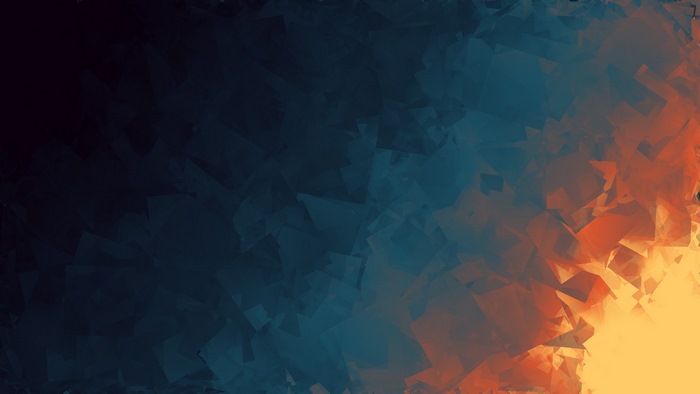 Abstract Digital Art with Vibrant Blue and Orange Gradient