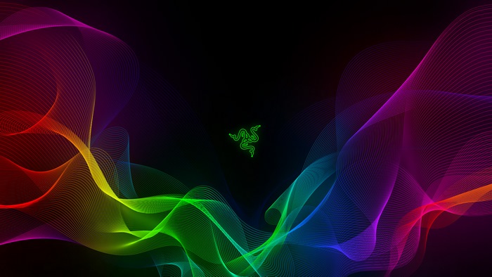 Razer logo with colorful wavy lines