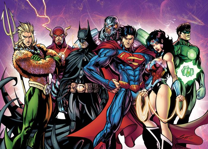 Justice League Digital Artwork Featuring Iconic Heroes