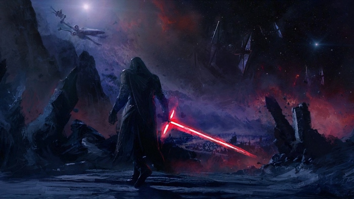 Kylo Ren from Star Wars with Lightsaber