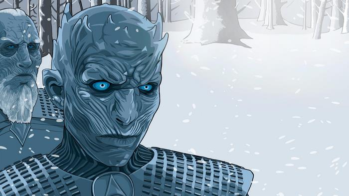 White Walkers from Game of Thrones in a snowy forest