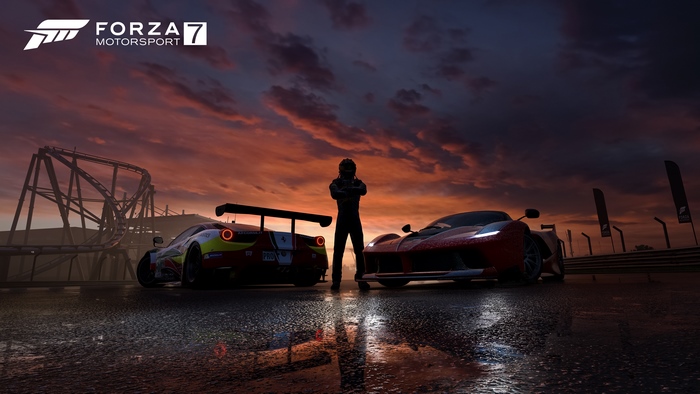 Forza Motorsport 7 with two cars and a driver