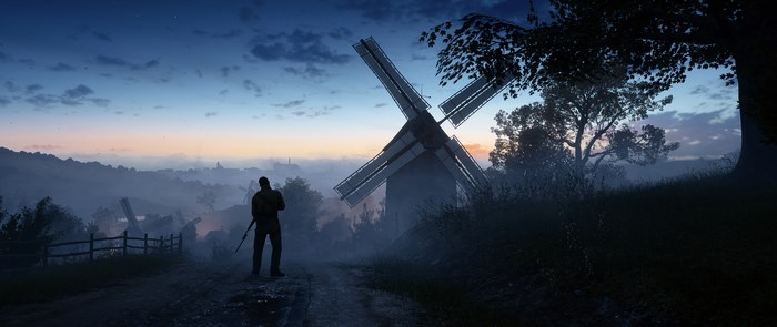 Battlefield 1 windmill at dawn