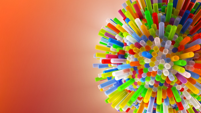 Abstract colorful pipes sphere 3D render