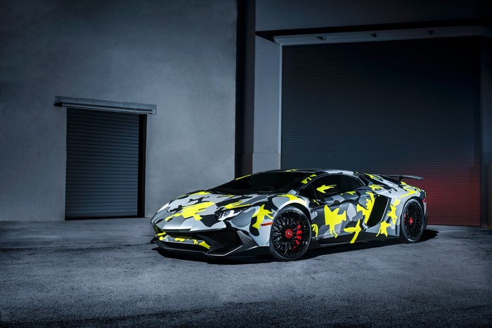 Lamborghini Aventador with Camouflage Wrap