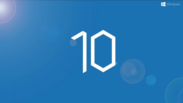 Windows 10 logo on blue background