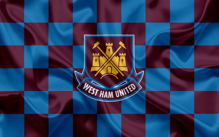 West Ham United F.C. Logo on Checkerboard Background