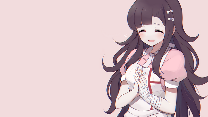 Mikan Tsumiki Smiling Softly with Bandaged Hands