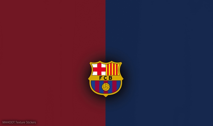 FC Barcelona Logo on Red and Blue Background