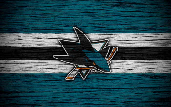 San Jose Sharks Logo on Wood Texture