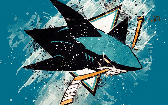 San Jose Sharks logo abstract art