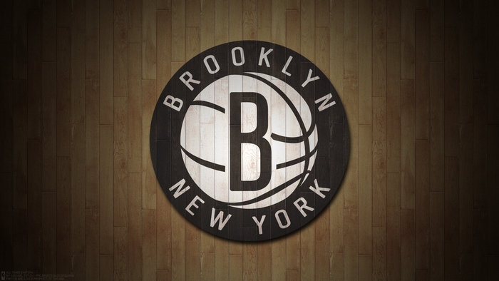 Brooklyn Nets Logo on Wood Background