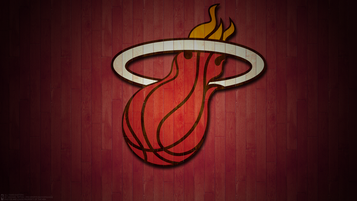 Miami Heat Logo on Wood Background