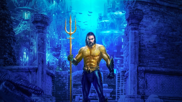 Aquaman from DC Comics holding a trident