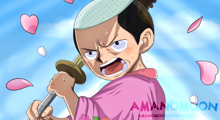 Momonosuke from One Piece holding a sword