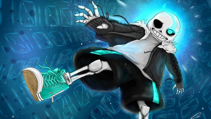 Sans from Undertale in dynamic pose