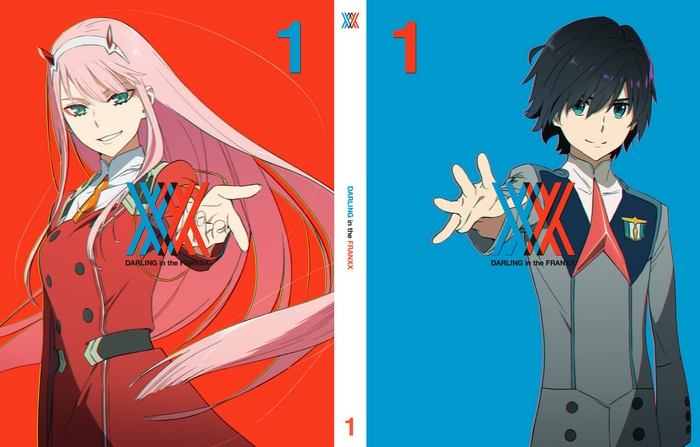 Zero Two and Hiro from Darling in the FranXX