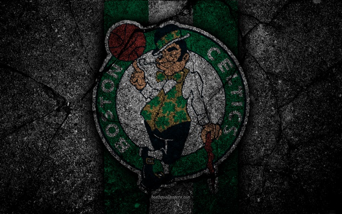 Boston Celtics Logo on Cracked Concrete