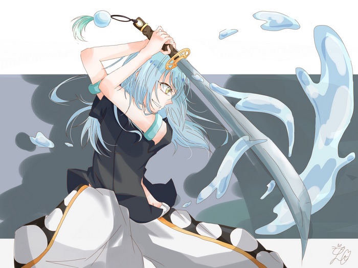 Rimuru Tempest with a sword