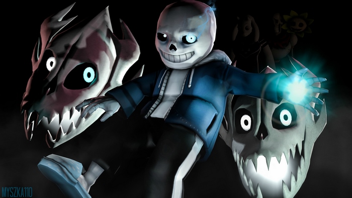 Sans from Undertale with Gaster Blasters